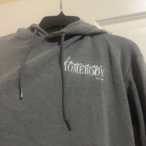 Fancy Homebody Gray Hoodie Sweater